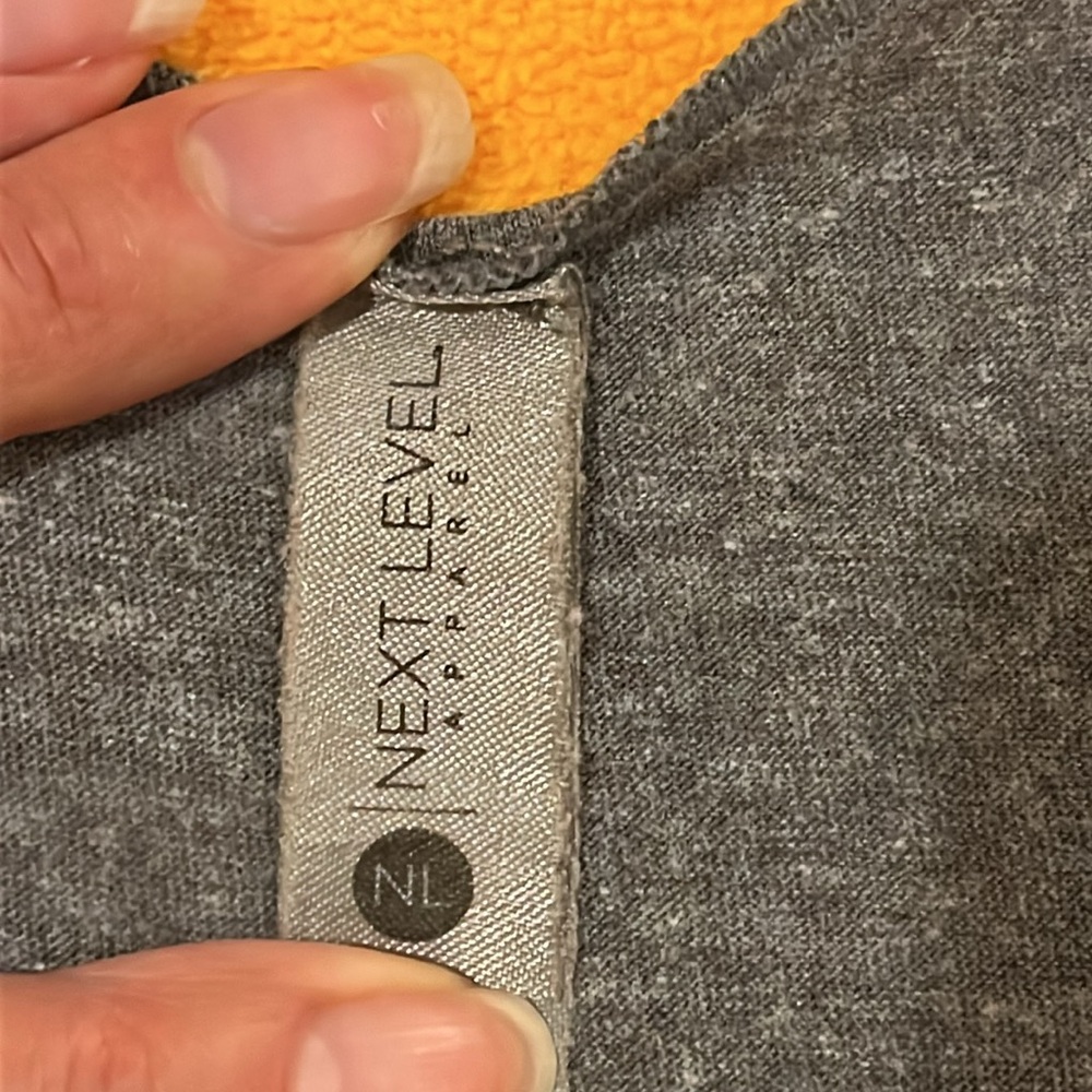 Next Level Apparel women’s yoga tank top. Grey with black and white message. M-L - Picture 3 of 9